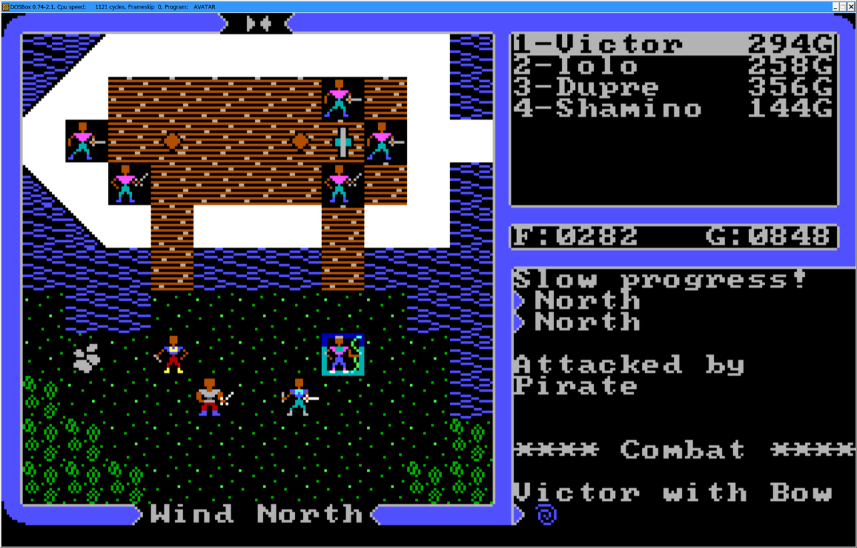 ViridianGames's tweet photo. So I booted up Ultima IV for the first time in years to get some footage for a video I'm making, and then ended up playing it all day.  It's just as good as it ever was.

(Why did I need Ultima IV footage?  You'll see.) https://t.co/mgimJUs5zG