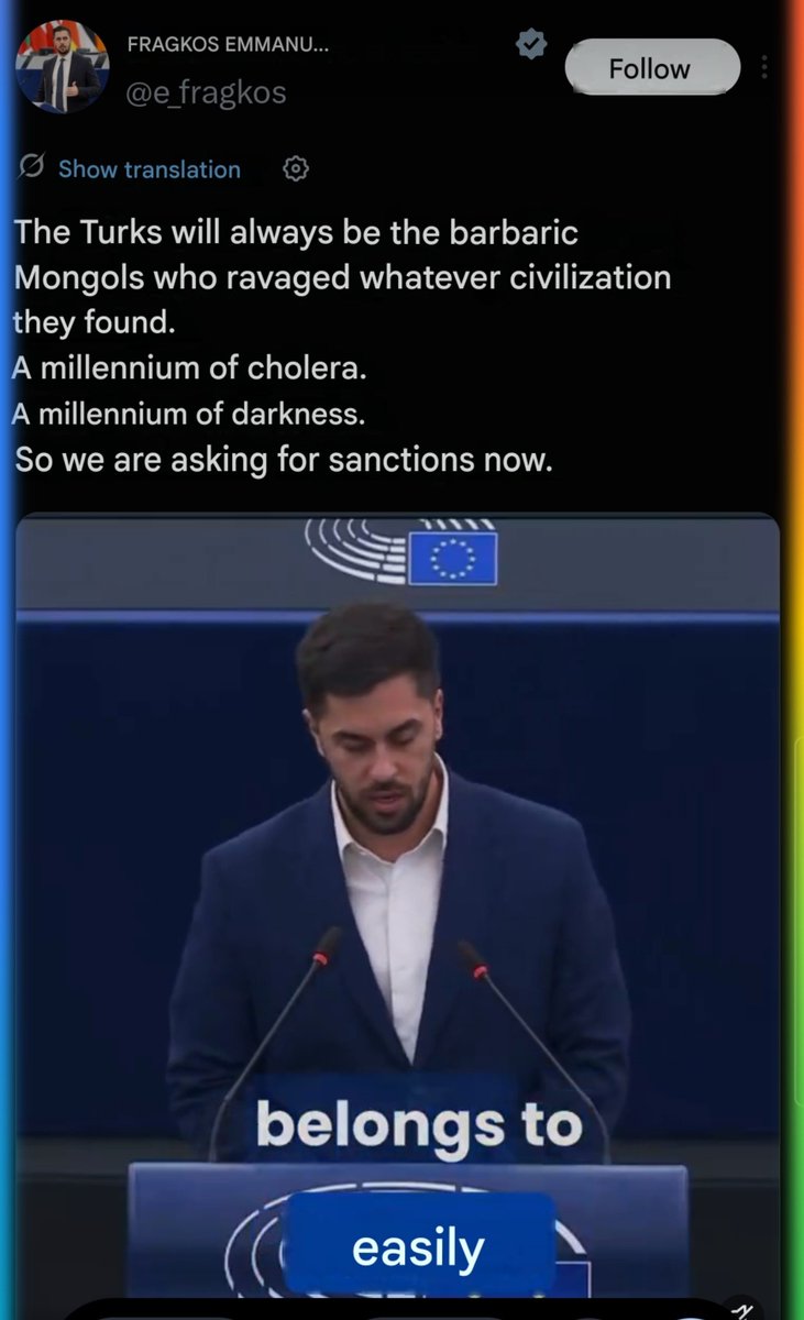 barinkayaoglu's tweet photo. So, @Europarl_EN... You guys are okay with this sort of language, right?

You Europeans have no business lecturing anyone about anything. https://t.co/zhYHdDpYNc
