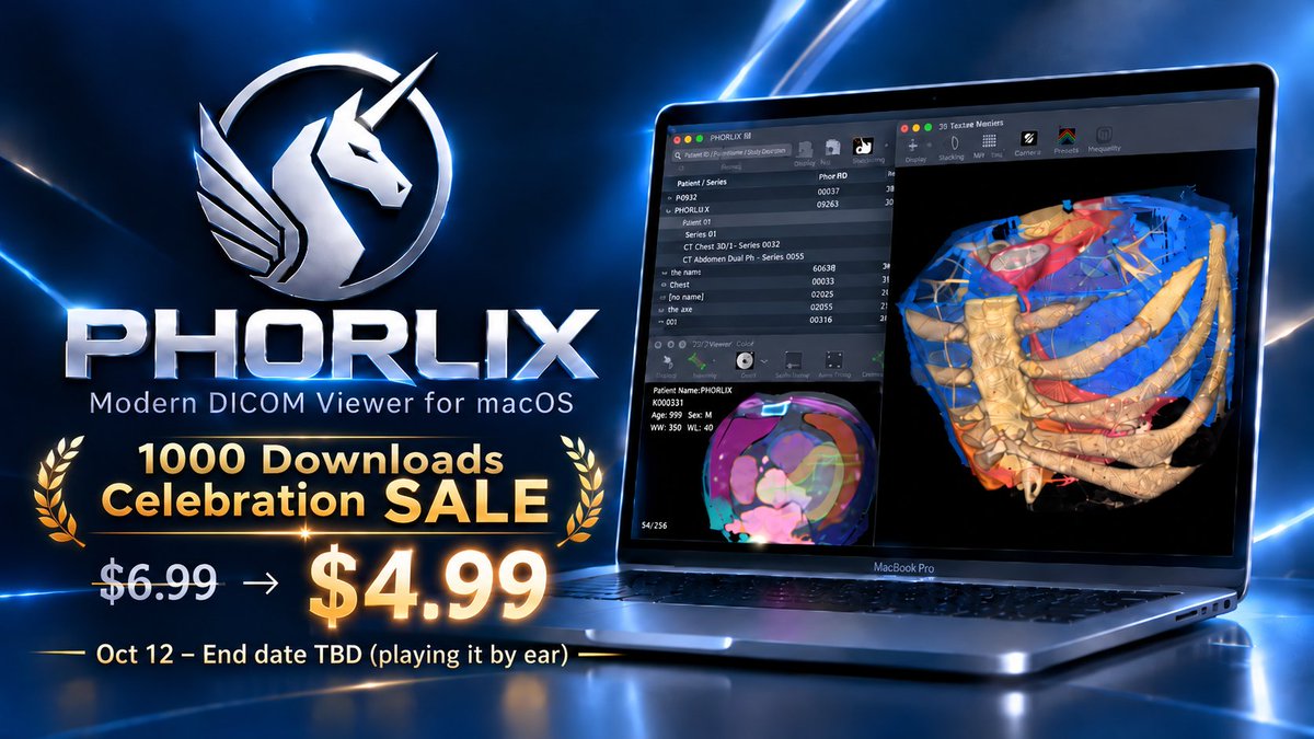 H_Inomata's tweet photo. I had AI make the ad.
Don’t worry, this isn’t some sketchy FX promo.
The sale itself is real.
$6.99 → $4.99
https://t.co/Nc6Pq2szuV
#PHORLIX #DICOM #PACS #apple #mac https://t.co/7kJwaWPts7