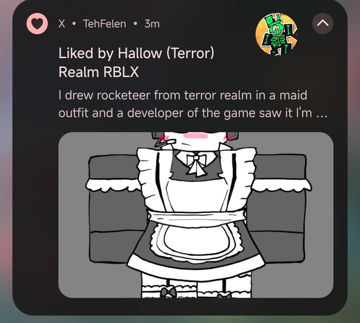 TehFelen's tweet photo. THE TERROR REA ACCOUNT LIKED THIS POST I'M GOING TO CRY https://t.co/XSQydbM8OU