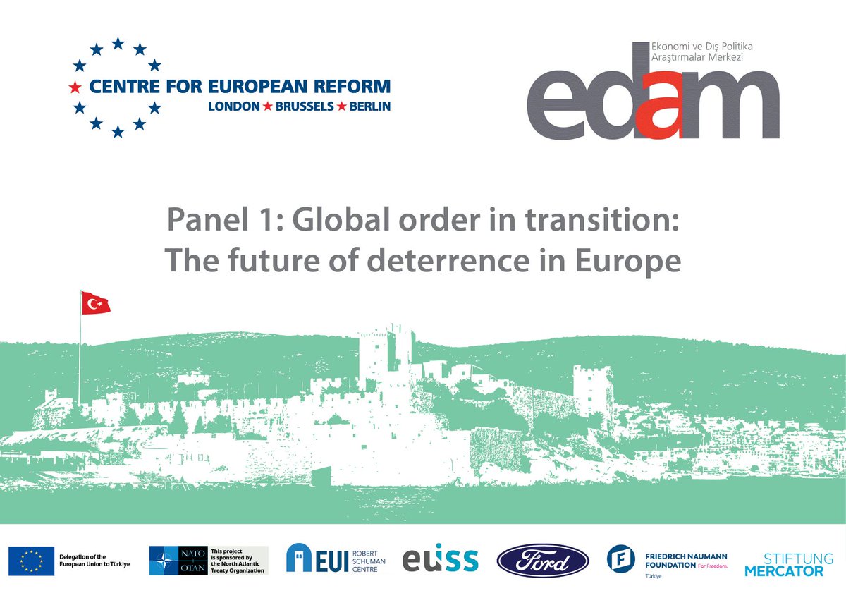 CER_EU's tweet photo. Our first panel at #TheBodrumRT was on 'Global order in transition: The future of deterrence in Europe' with @sbeverts @EU_ISS, @LGUMRUKCU @MFATurkiye &amp; @NATORomeroC @NATO, chaired by @StefanieBolzen @politico https://t.co/bBWgPnBiR0