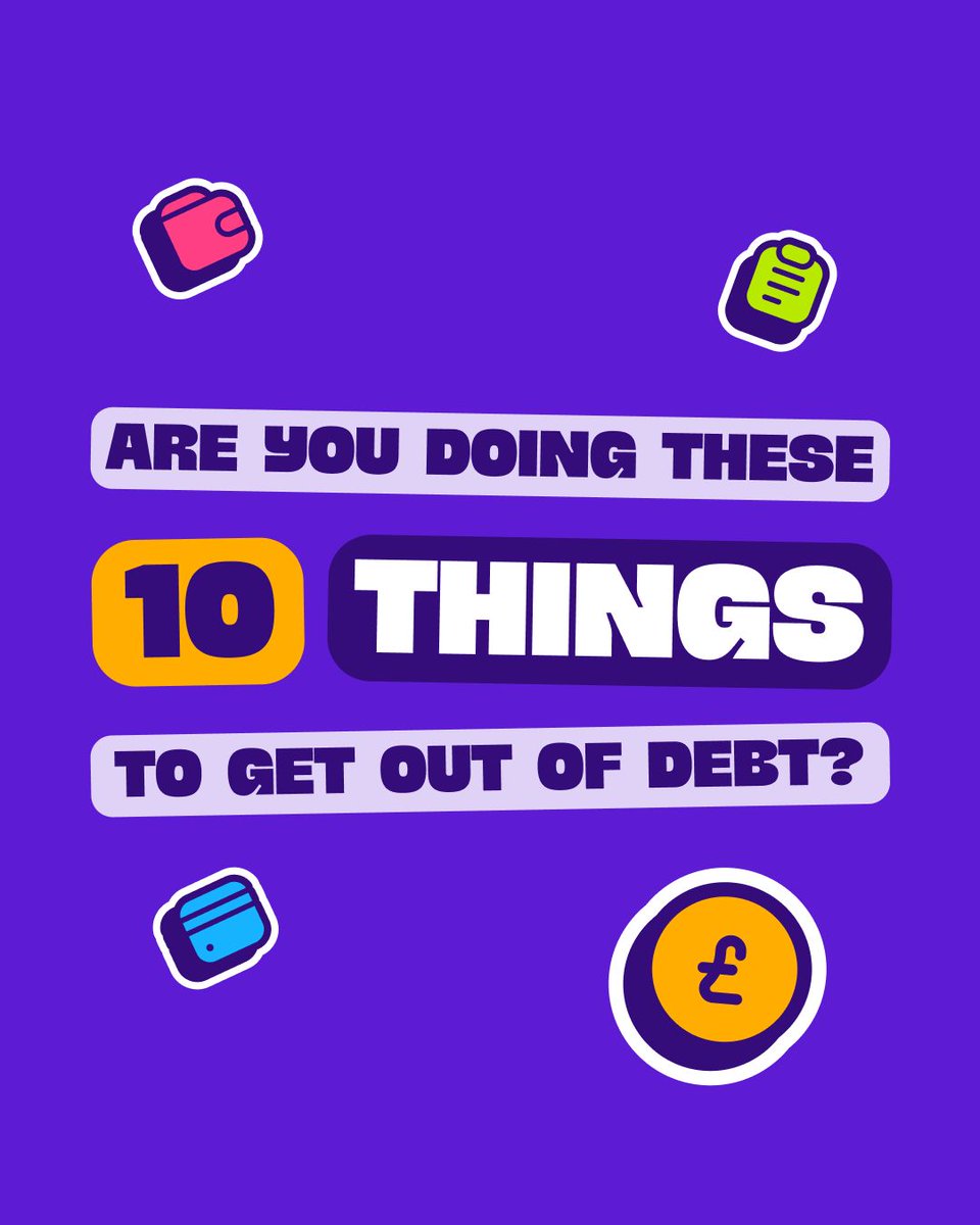 HeyUpdraft's tweet photo. Are you doing all 10? 👀💸 

#10things #getoutofdebt #debt #consolidation #saving https://t.co/tFrGYGthLa