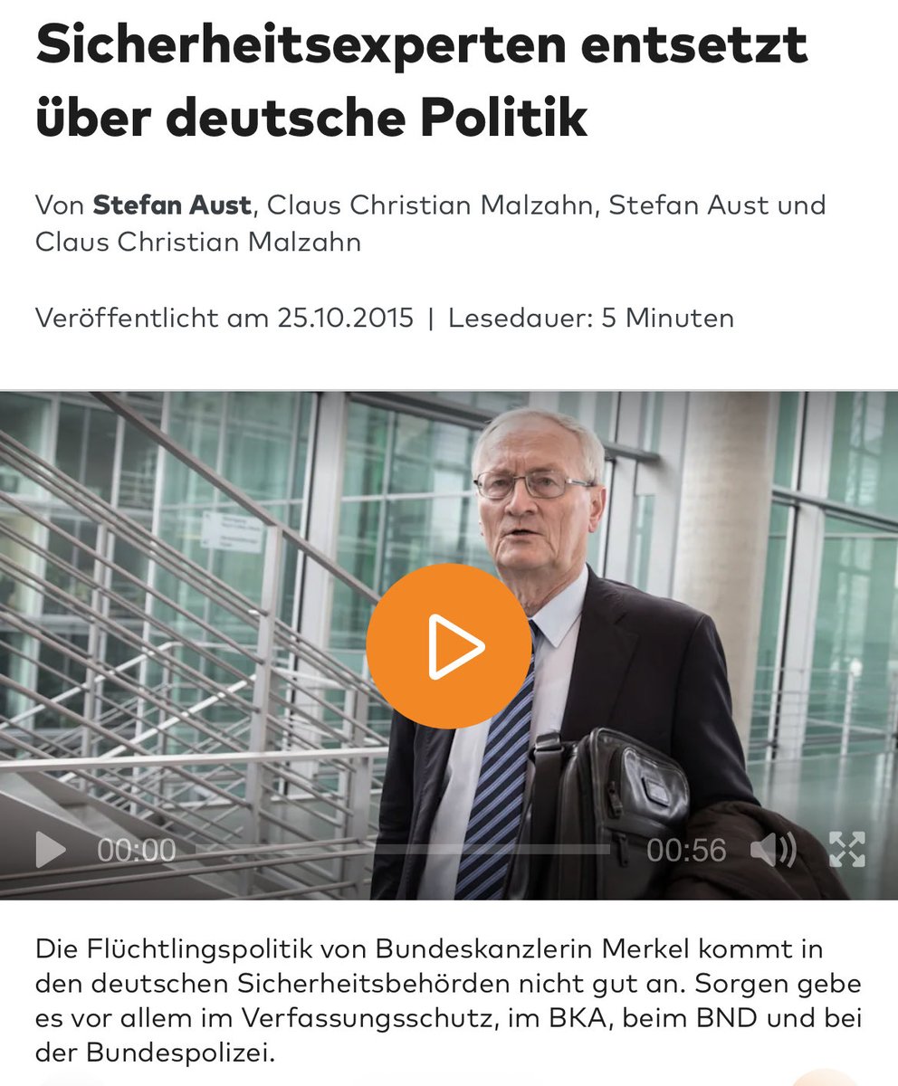 HGMaassen's tweet photo. “August Hanning hat heute in Bild an den 10 Punkte Plan der Sicherheitsexperten zur Bewältigung der Zuwanderungskrise erinnert, der vor fast genau 8 Jahren am 26.10.2015 veröffentlicht wurde.

Punkt 1: Erklärung der Bundeskanzlerin/Bundesregierung, dass die Aufnahmekapazitäten in Deutschland bis auf Weiteres erschöpft sind und Deutschland keine zusätzlichen Migranten mehr aufnehmen kann.

Punkt 2: Weisung an die Bundespolizei, die Grenze für Migranten ohne Einreiseerlaubnis entsprechend der Gesetzeslage sofort zu schließen und Reisende ohne Einreiseerlaubnis zurückzuweisen. 

Merkel und ihre Nachfolger in Amt und Partei weigern sich bis heute, diese Forderungen von Sicherheitsexperten umzusetzen.”

Hans-Georg Maaßen am 30. Oktober 2023 auf X.
TM 

https://t.co/egycQUwziH