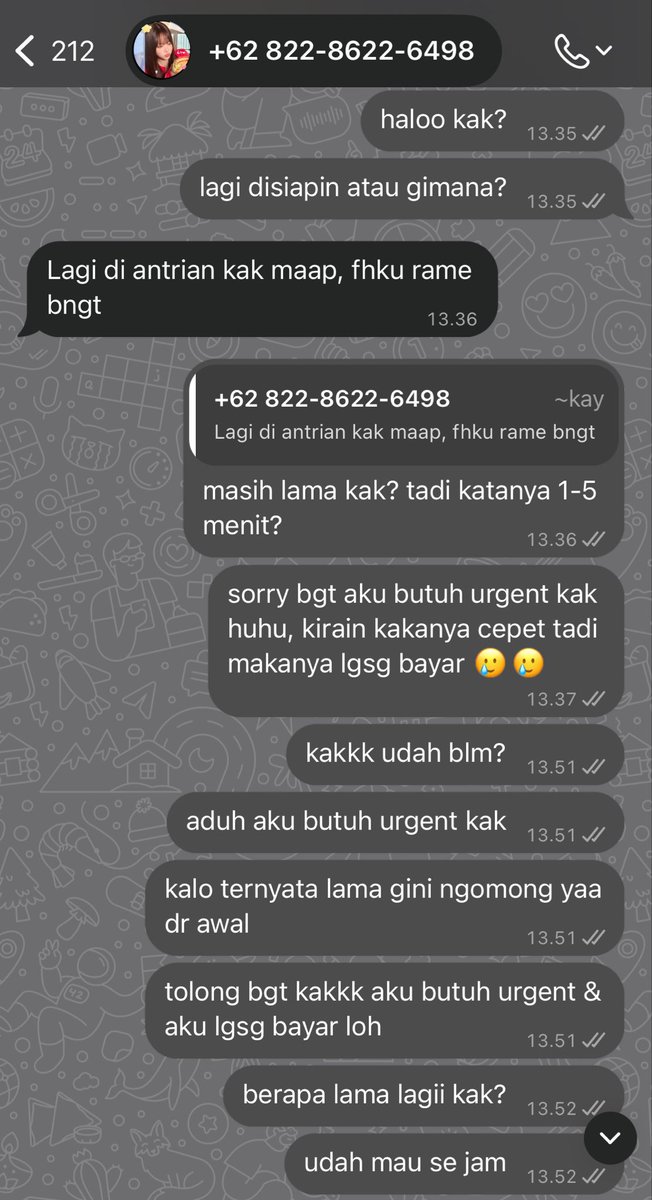 tmigsmth's tweet photo. HELP RT MAU SPILL PENIPU

aku habis ditipu 90k, kronologi chat ada di bawah, ga diblok tapi bener2 ga dibales lagi after hours. hati-hati guys dia masih reply2 #zonauang

+62 822-8622-6498
+62 822-8622-6498
+62 822-8622-6498
@birenttf
@birenttf https://t.co/cQ4Or6gS5y