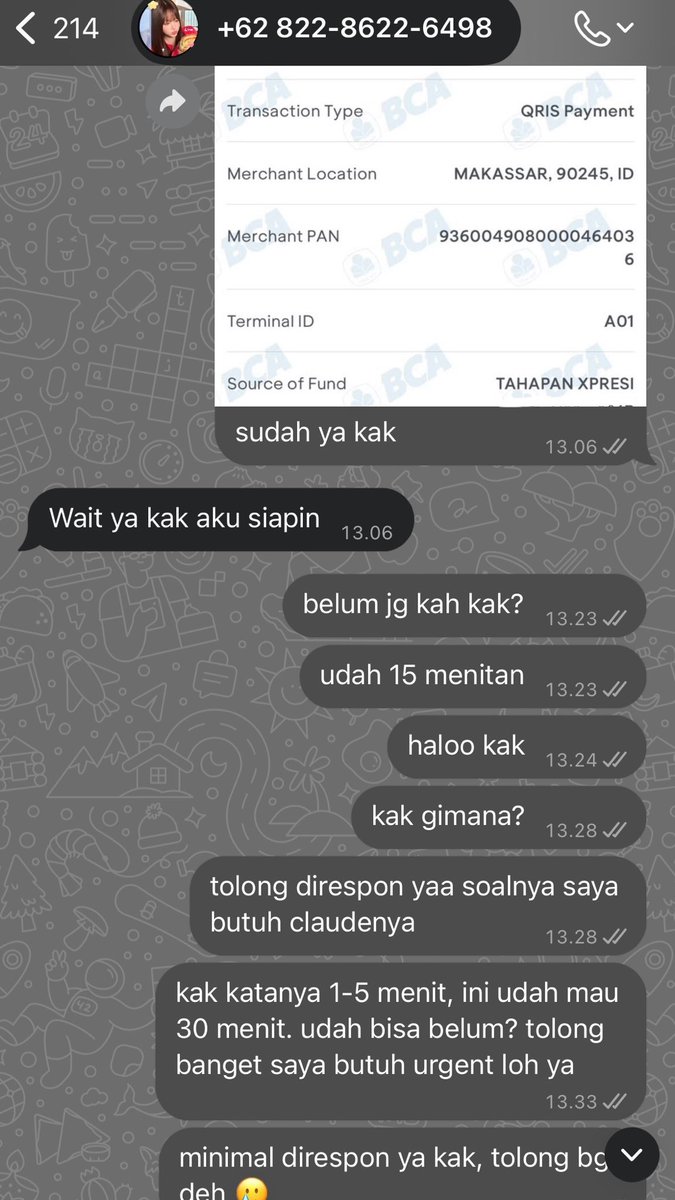 tmigsmth's tweet photo. HELP RT MAU SPILL PENIPU

aku habis ditipu 90k, kronologi chat ada di bawah, ga diblok tapi bener2 ga dibales lagi after hours. hati-hati guys dia masih reply2 #zonauang

+62 822-8622-6498
+62 822-8622-6498
+62 822-8622-6498
@birenttf
@birenttf https://t.co/cQ4Or6gS5y