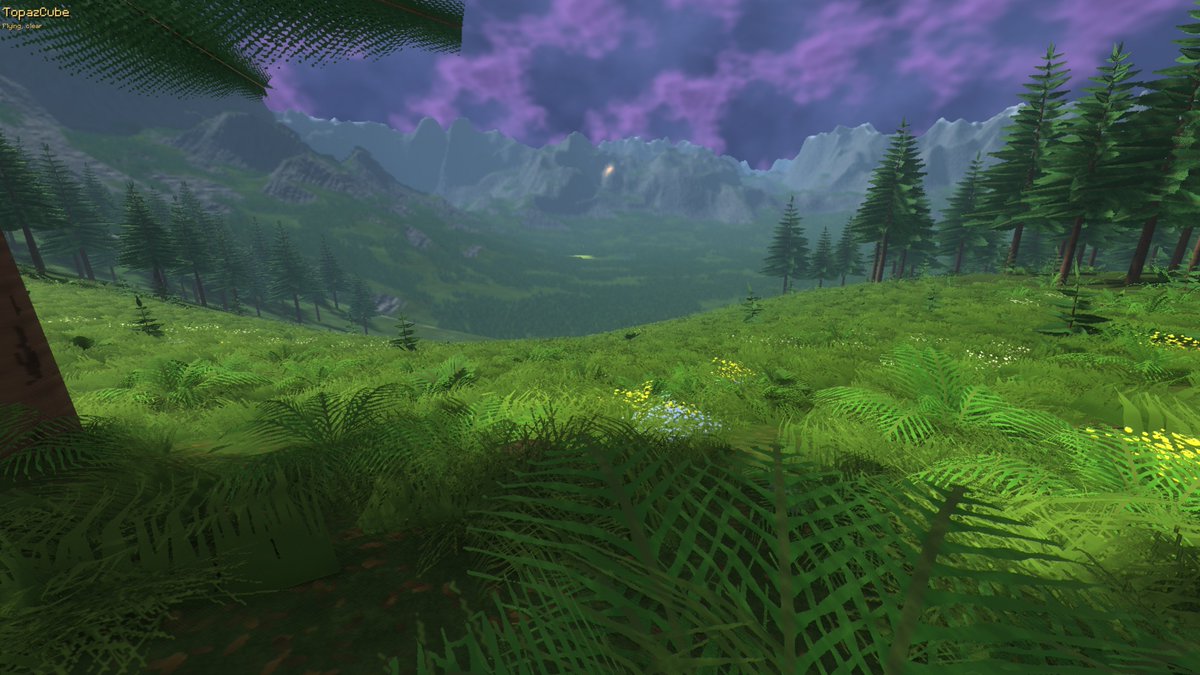 BitOfGold's tweet photo. I'm really happy I got all this way with my game engine.What you see on the first image is a 24x24km world,with hundreds of milions of objects.Every tree and boulder has bhysics bodies.Tens thousands of beings wandering in it.Some of them are visible from kilometers(like the dragon spitting fire 8km away)The world's edge is not at the mountain ridge you see,there are 5-6 ridges beyond like that!It's a vast world!Still running over 200FPS! I really feel closer now to my dream games I would like to make. Data oriented, multithreaded, SIMD, native C code. Runs on web too, with near native speed. The ECS is very(very!) fast,it can easily animate hundreds of thousands of animated characters, with an "arcade" (not supporting tumbling objects) type of custom physics engine.4x faster than Box3D by my tests.Many days of optimalization:bottleneck is mostly memory with today's CPU, not compute. Flat arrays, no objects, cache friendly. "Data oriented" really! Yes, I do use AI, but this is not vibe coded, its not bad code, I review everything, just 20x faster than I could ever do. #indedev