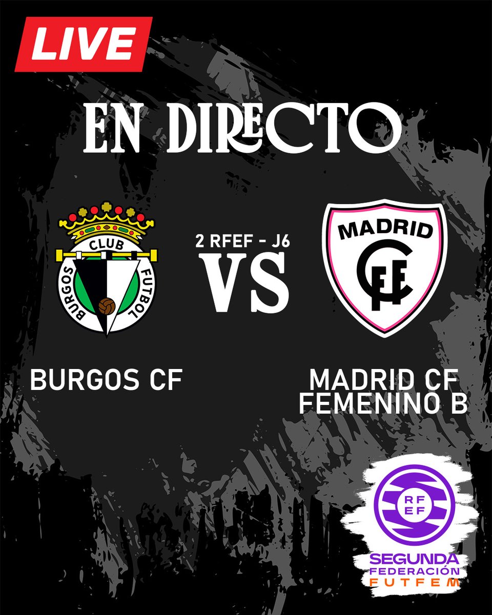 bcffemenino's tweet photo. 🔥 𝙈𝘼𝙏𝘾𝙃 𝘿𝘼𝙔 | ¡𝙉𝙊 𝙏𝙀 𝙇𝙊 𝙋𝙄𝙀𝙍𝘿𝘼𝙎!

Hoy el Burgos CF Femenino se vive en directo, estés donde estés. 
¡Conéctate y a empujar con las blanquinegras! 💪

🆚 Madrid CFF B

▶️  https://t.co/S5LL9fIs8K

#FemeninoBCF #futfemrfef https://t.co/1PemYzwLqo