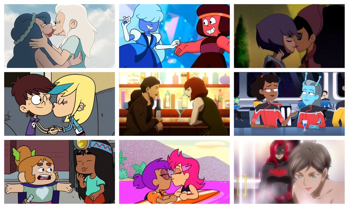 arthurianmaiden's tweet photo. You guys are living in 1999. Or maybe you don't really care for wlw in animated series, otherwise you would know they outnumber mlm by a lot. Example: (add two to the mlm panel, they didn't fit) https://t.co/UENIueOcjk