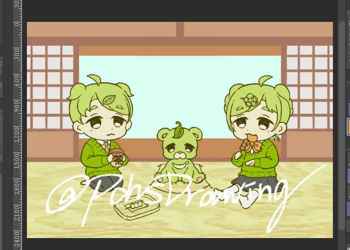 PohsDrawing's tweet photo. #デザインフェスタ #デザフェス64 
サークルメンバーからのアドバイスのおかげで
30分でだいぶ良くなりました✍️
どうにかなれ～！と唱えながらイラストがんばります☀️ https://t.co/LDAN2ga8x7