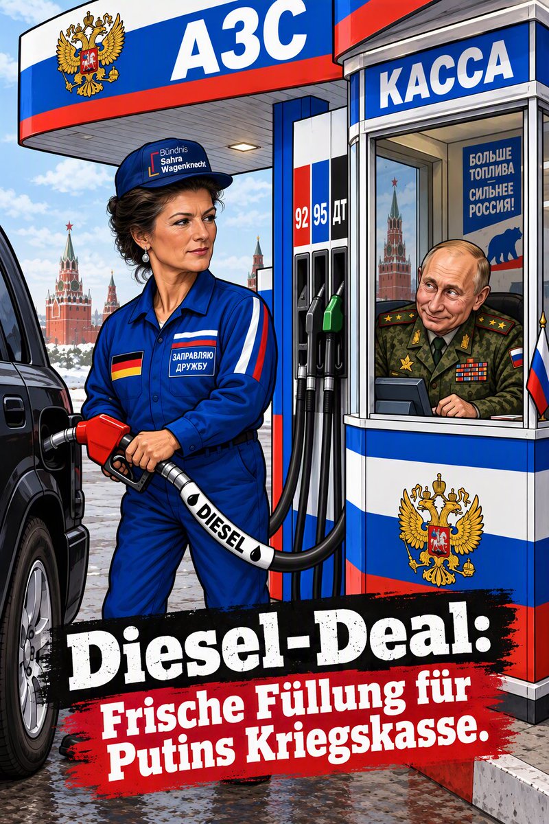 VktMinOffiziell's tweet photo. Das #BSW fordert nun einen deutschen #Dieseldeal mit #Putin. Wie moralisch verwahrlost kann man sein? #Diesel #Trump #Wagenknecht https://t.co/RckSw5ClD3