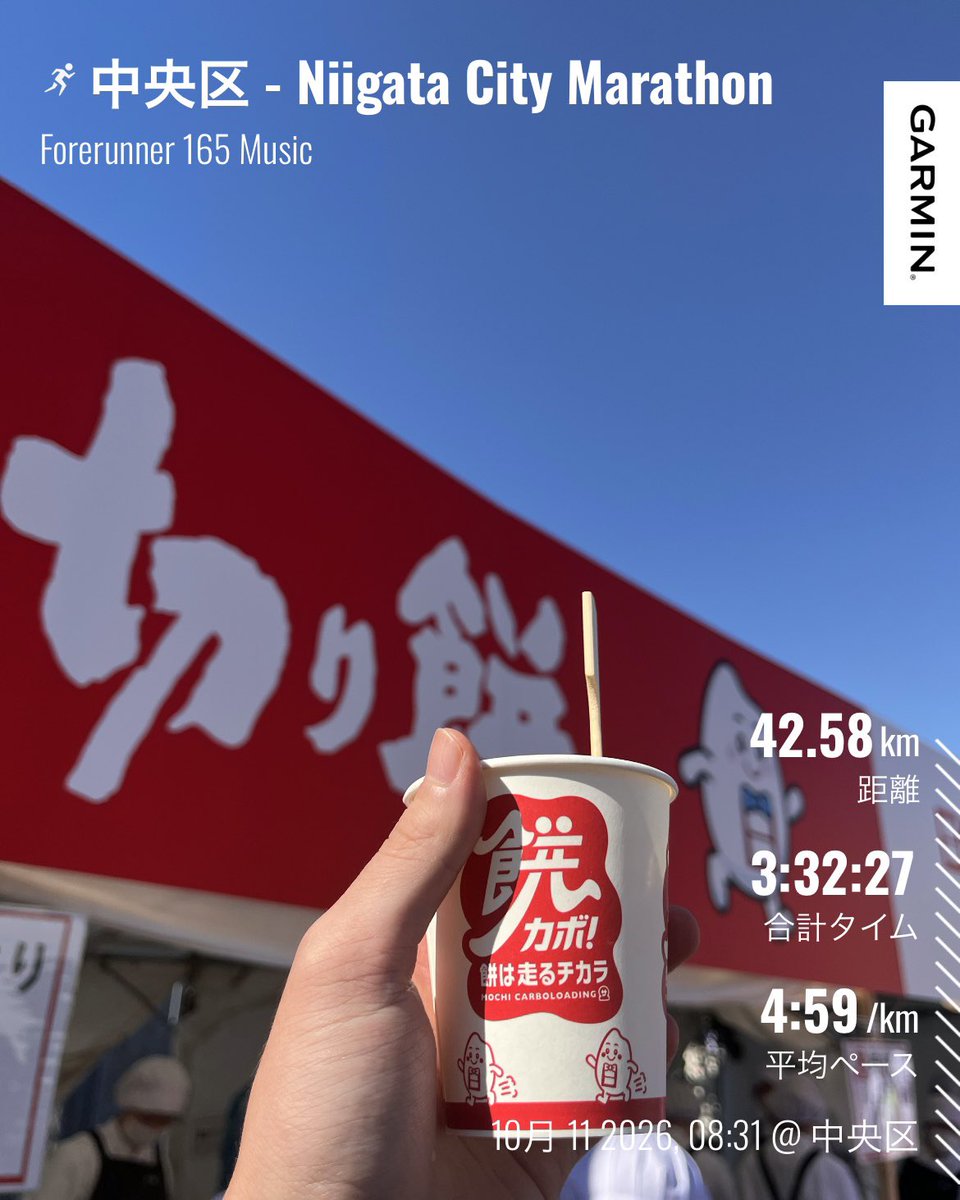 Run_otaku_run's tweet photo. 新潟シティマラソン完走！

非常に暑かった🫠
30kmからいつ攣るかの闘いでした。
体力は余裕なのに脚が...
水戸もあるのでイノチダイジニで。偉いぞ自分👏
今の自分でむしろこの結果に大満足☺️
勝田までの調整次第では今年はもっと飛躍できるぞ！！！
#同時ラン　を水戸でもやったるで！！！ https://t.co/lqNBaUuUV8