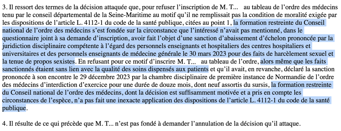 N_Hervieu's tweet photo. Sexisme &amp; médecine : Le @Conseil_Etat valide un refus d'inscription au tableau de l’ordre des médecins.

Car l'intéressé a tu une sanction passée pour harcèlement sexuel &amp; propos sexistes dans ses fonctions universitaires.

Peu importe que les victimes n'étaient pas des patients. https://t.co/K982QHiheb