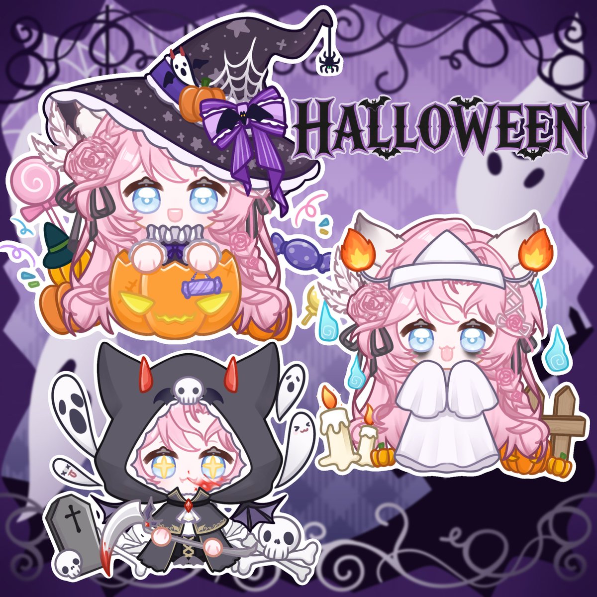 PolarisStudio__'s tweet photo. 慶祝工作室所有孩子皆已出售🥳
來抽一下萬聖節三隻QQ人模板🎃
超適合做飯友小立牌🧡
抽２位(三款都可擁有)
不想抽也可以直接來委託😆

🌟參加方式🌟
1.追隨我  
2.在留言區留下你的清晰人設立繪  
3.引用or轉發此貼文  
活動時間至10/16 23:59分截止  
#抽獎 #擴散希望 https://t.co/fq9dobaA5n