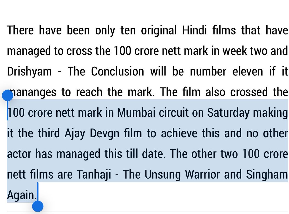 NishantADHolic_'s tweet photo. Ajay Devgn's third film to cross 100cr NETT in Mumbai circuit and No other actor has managed this till date! 💥🧨🧨🔥💥

KING OF MASSES! @ajaydevgn ❤️‍🔥 https://t.co/JSqtG5XUwy