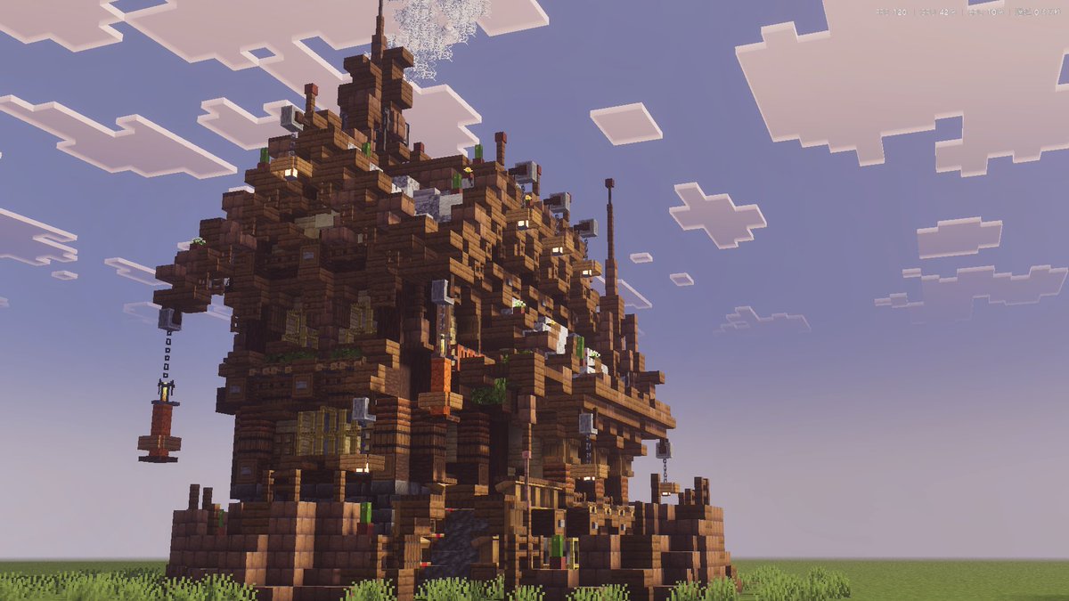 waramoti0406's tweet photo. #マイクラ建築　#ファンタジー建築 https://t.co/QPkBy6Ty2r