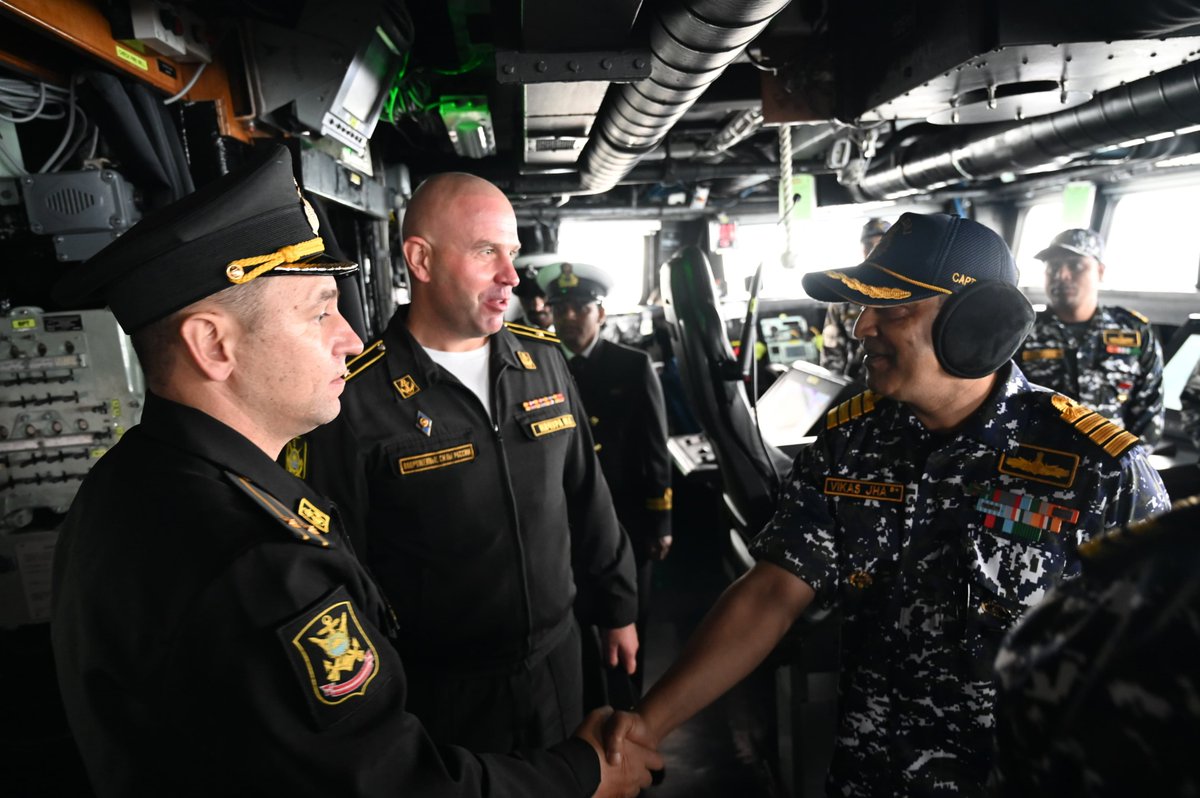 sidhant's tweet photo. Indian Navy warship INS Sahyadri arrives in Russia’s Vladivostok for the bilateral INDRA-2026 naval exercise with the Russian Pacific Fleet, scheduled from 13 to 18 October in the Sea of Japan. https://t.co/84PyMGmZRr