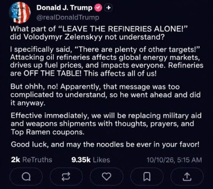 Propeertys's tweet photo. Trump wstrzymuje całość pomocy wojskowej dla Ukrainy 
Nie wiele to zmienia gdyż od 2025r USA nie wysłały ani jednej sztuki broni na Ukrainę https://t.co/rQn0U3EWu2