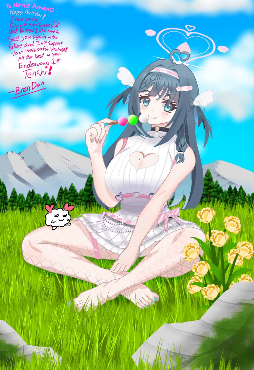 BrenDan33310364's tweet photo. To @NeneAmanoVTuber 
Here’s the Birthday Art gift I wanted to share and as a gift for your graduation, I know it’s late and I am sorry for the long wait for it but I hope that you accept this gift. And I do wish you all the best for you Nene!
#nenetan #NeneAmano #AmaneneArt https://t.co/GgPhYNirWG