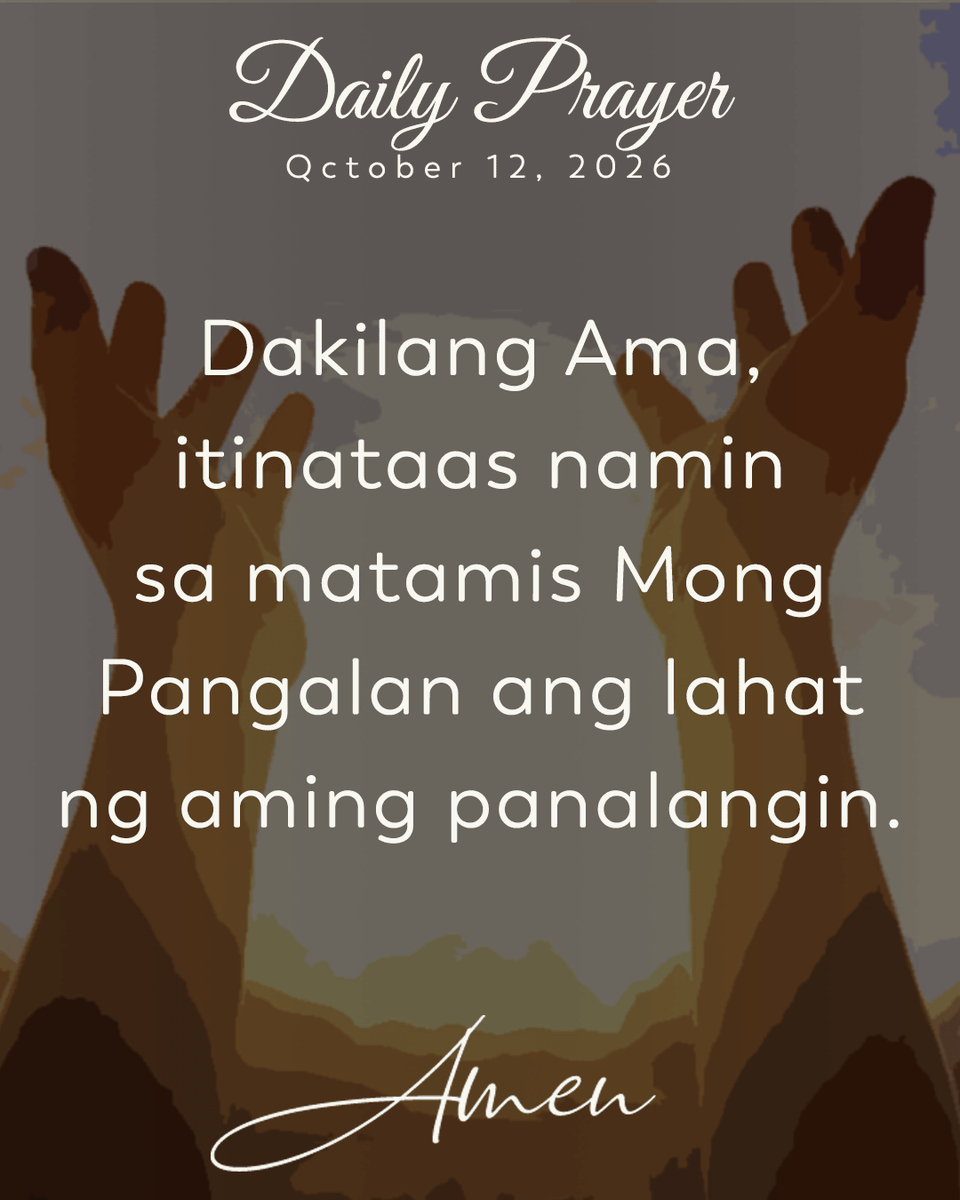 News5PH's tweet photo. DAILY PRAYER

Panginoon, palagi naming hiling ang kaligtasan para sa aming pamilya. https://t.co/WLXMxX2UzD