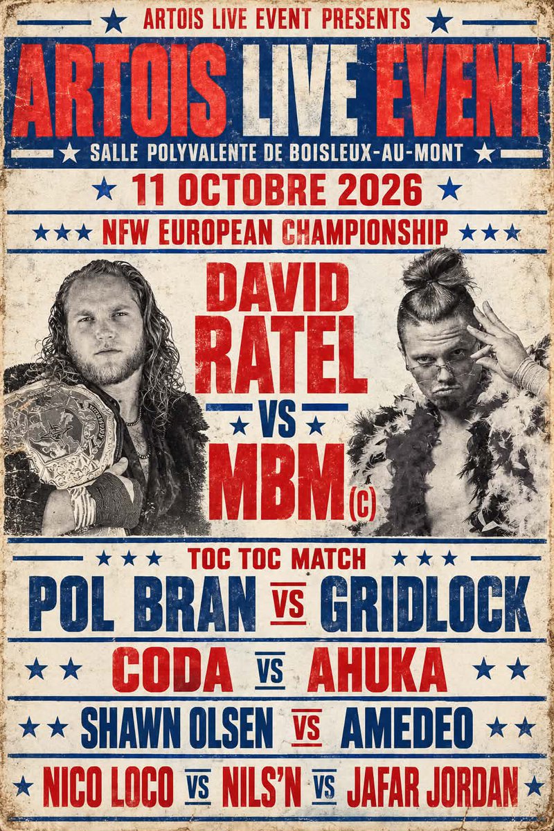 mbm_sweetboy's tweet photo. ⭐️‼️TONIGHT‼️⭐️
🔴🔵ALE🔵🔴
NFW European Championship https://t.co/XQBag6e70Q