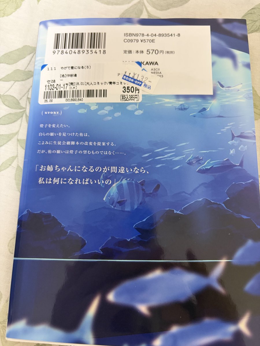 sqh626's tweet photo. 今天在Book off淘到的，久闻大名了。
记录一下。#やがて君になる https://t.co/VYlbN0BUeg