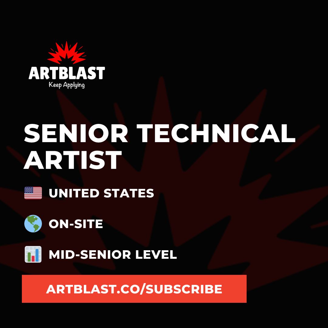 artblastjobs's tweet photo. ๐จ Senior Technical Artist ๐จ
๐บ๐ธ United States
๐ Apply in today's email โ https://t.co/qmvQSgRVTD
#art #artjobs #gamejobs #artblast #3d #2d #3dart #hiringnow #digitalart #animation #Artists #gamedev https://t.co/OLir6Tc36r