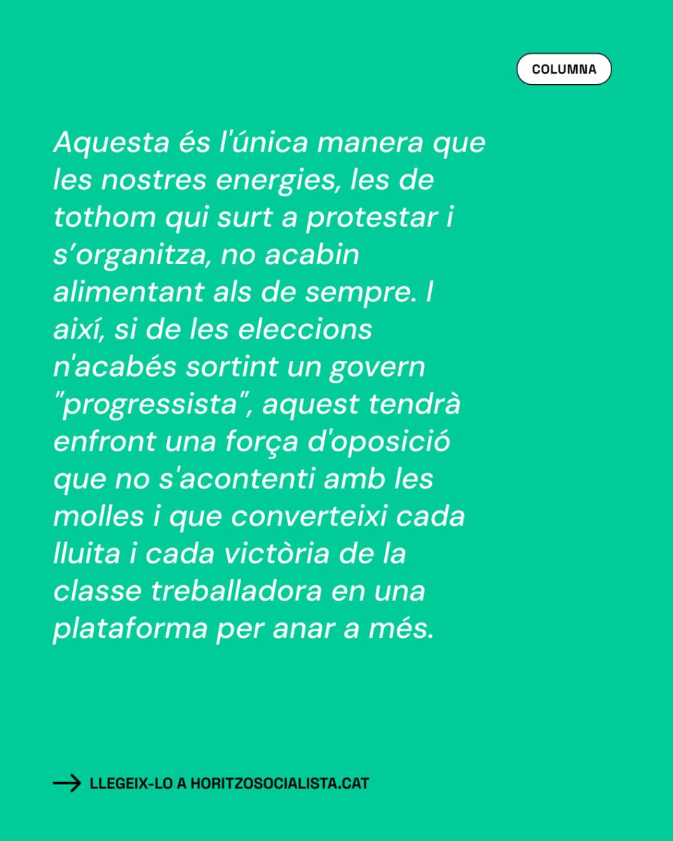 HoritzoS's tweet photo. 🏛 COLUMNA | Seguir les banderes roges

«Les banderes roges signifiquen la possibilitat de sortir de l’atzucac del tàndem carrer-institució (o movimentisme-reformisme) a què ens volen condemnar».

✍️ @lluc_sc 

https://t.co/mTrUdDBjtA https://t.co/ZwcIT4UATV