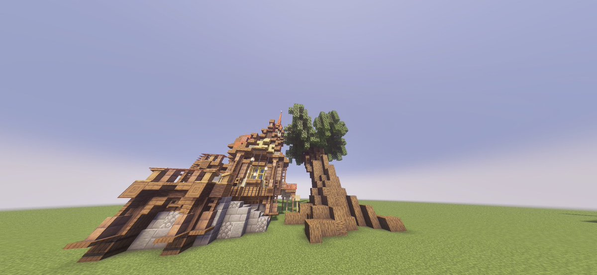 waramoti0406's tweet photo. 写真撮るの下手な頃
#マイクラ建築　#ファンタジー建築 https://t.co/7VLziX7QKz
