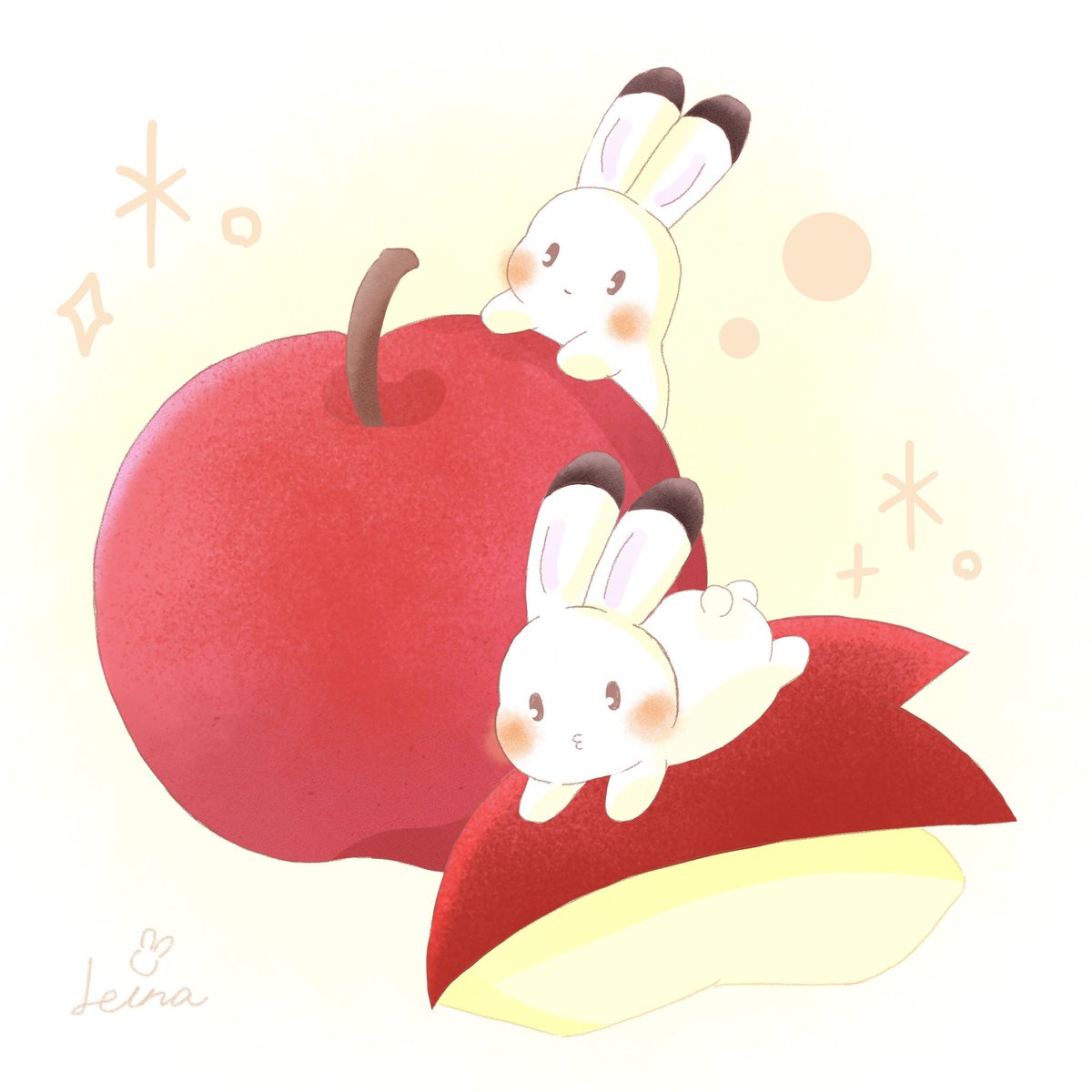 pyon_yukiusa's tweet photo. うさぎりんご🍎🐇 https://t.co/pCfPqTuIDa