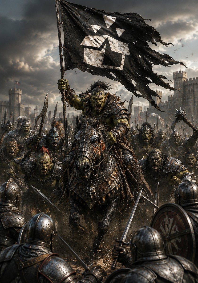 Aicreator17's tweet photo. #Zargates #OrcCreator
Do you know what it means to be a standard-bearer?

A warrior who often marches into battle without even carrying a weapon. He doesn't kill. He doesn't hunt down enemies. His mission is far more important — to lead others forward.

As long as the banner flies on the front lines, the warriors know: we still stand, we are not retreating, the battle continues, and we are moving forward!

A standard-bearer is more than just a warrior carrying a flag. He is a symbol of unity, courage, and the unbreakable spirit of the entire army.

And as long as he holds that banner high — the Army marches forward! ⚔️🔥

Thank you, ZarGates, for your trust! 🤝

I will proudly carry this banner forward! And I will do everything in my power to make sure it flies as high as possible!