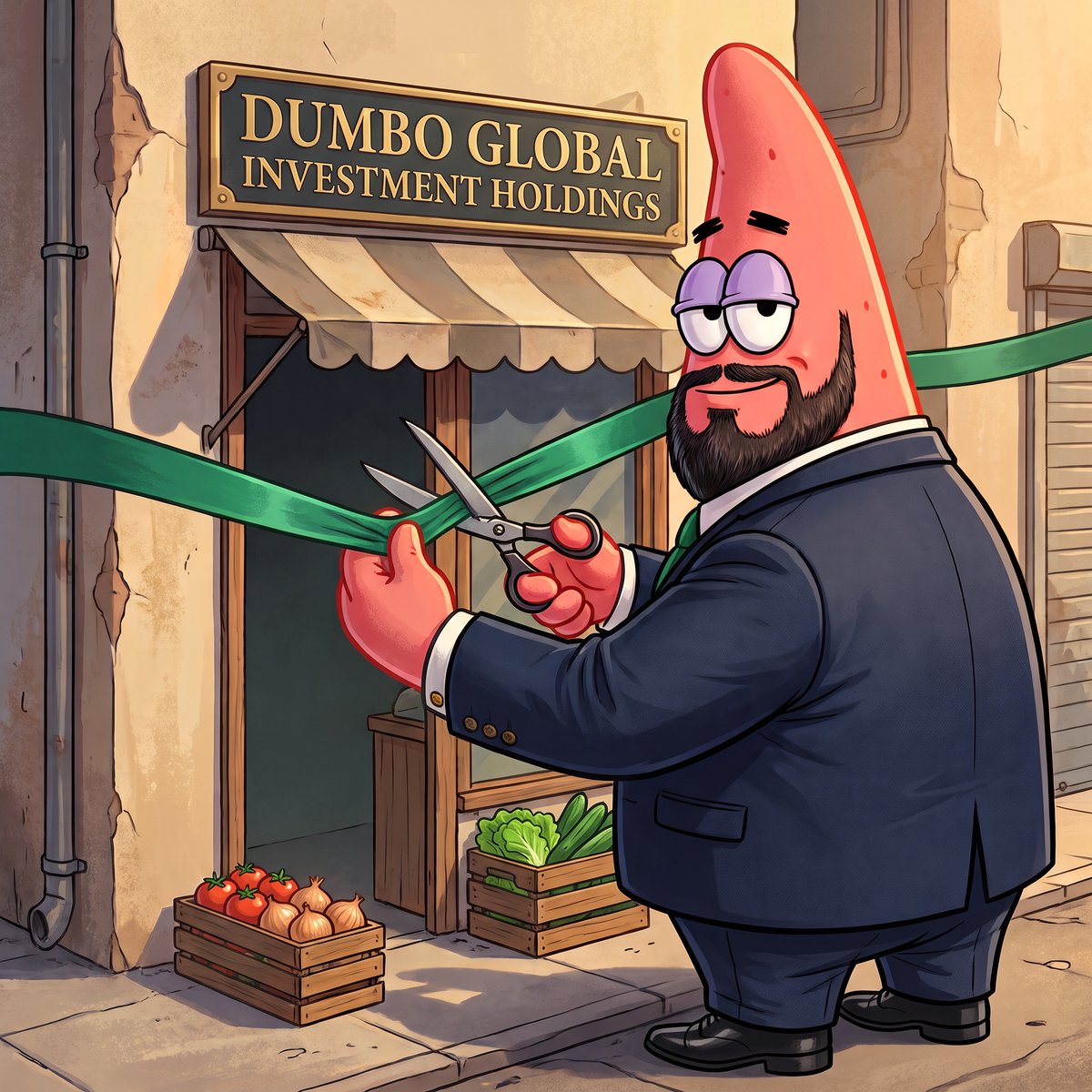 DumboCEO's tweet photo. DUMBO Global Investment Holdings is officially open.

Financial, artistic &amp; engineering consulting.
Tomatoes, onions, lettuce &amp; cucumbers.

Our portfolio is mostly salad.

Fictional CEO. Very real confidence.

#Monad #DUMBO https://t.co/AXsTrW3zdm