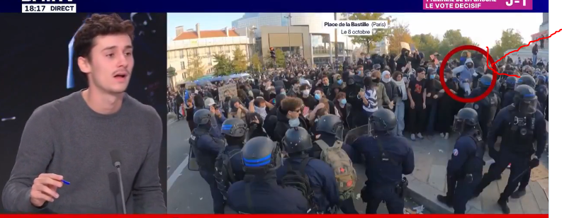 PJAlfonsi's tweet photo. @BFMTV Regardez la vidéo entière , il assène un coup de pied au flic avant. https://t.co/6rvGebA4AD