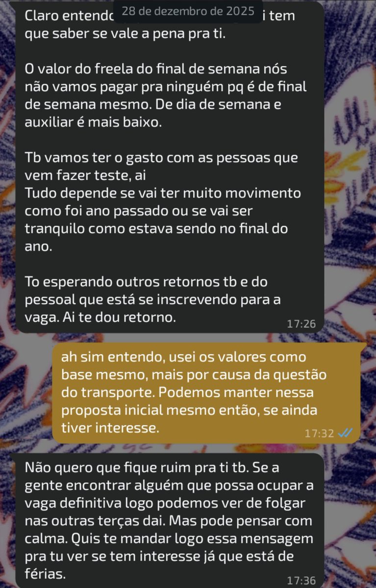 evertrustiez's tweet photo. pov: vc tentou negociar com o patrão

era 6x1 das 12:30 às 19:30, 15min de intervalo, não tinha direito a folga extra no domingo q os CLT de lá tem, nem valor de consumo e não recebi extra por ter chego mais cedo como foi pedido 😆 https://t.co/fdUdviSd4M