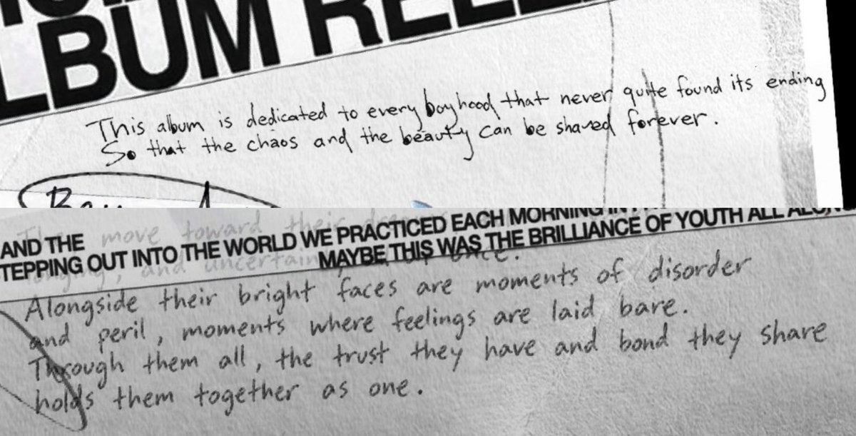 dohoonbliss's tweet photo. messages from to us promotion scheduler 🖤

“this album is dedicated to every boyhood that never quite found its ending. so that the chaos and the beauty can be shared forever.” 

“alongside their bright faces are moments of disorder and peril, moments where feelings are laid bare. through them all, the trust they have and bond they share holds them together as one.”

#투어스 #TO_US