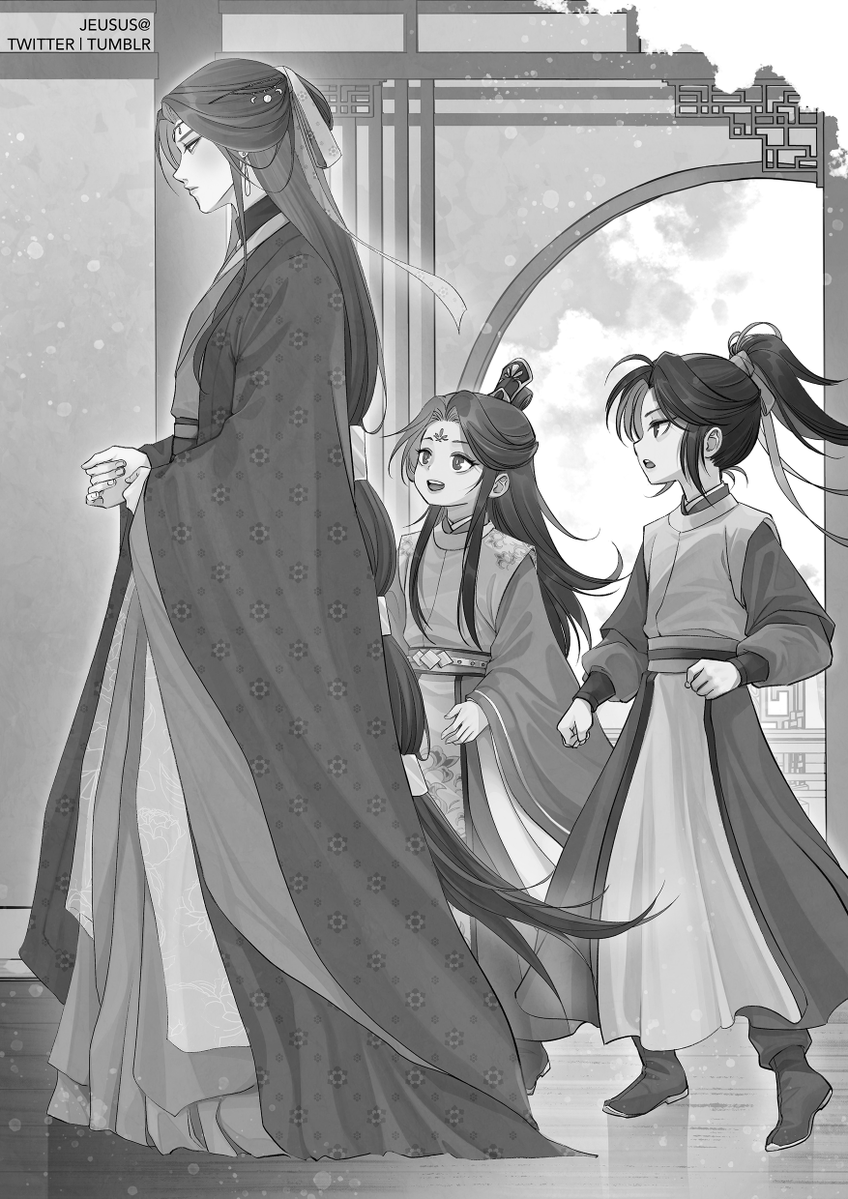 JeusDoodles's tweet photo. Guoshi, Guoshi! Pleeease, can we go see the armory today?

No! Guoshi said we have to study the Tao first!
---
#XieLian #MuQing #MeiNianqing https://t.co/wCKWTH07QD