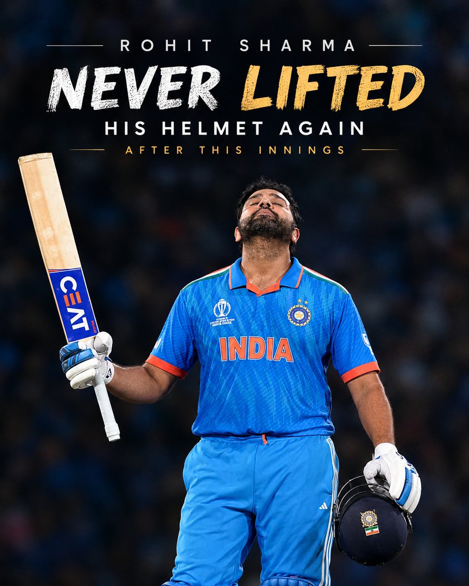 rohitions45's tweet photo. 11.10.2023 🥹💔
131 off 84. Five records. One unforgettable celebration.
Rohit Sharma took off his helmet, raised his bat, and gave us a moment we never knew we'd miss this much.
Some innings make history. Some become emotions forever❤️
#RohitSharma #Hitman #CWC23 https://t.co/RJq2DYgeRO
