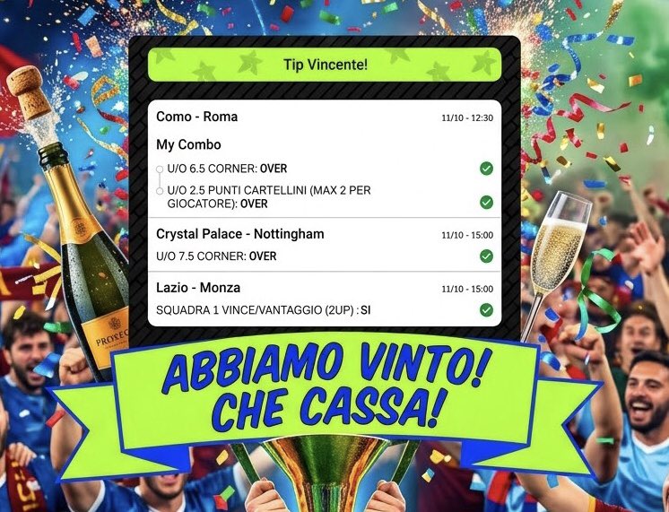 andreasorbello's tweet photo. 🔥 Altro colpo messo a segno! 🎯 Cassa spettacolare presa con una combinata perfetta. 💰 Avanti così, andiamo a prenderci la prossima! 🚀⚽
#Cassa #Scommesse #Betting #Pronostici #TipVincente #Vincita #Calcio https://t.co/x1oCegYnTG