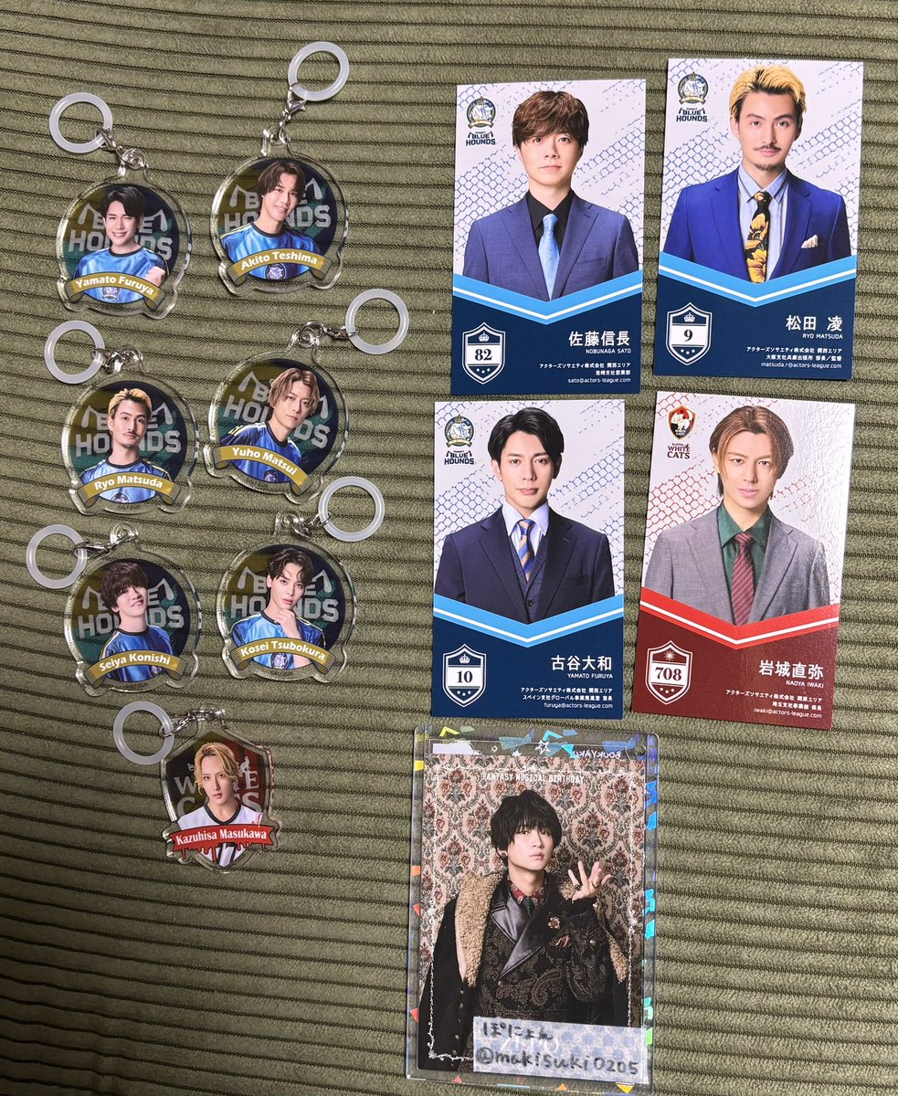 makisuki0205's tweet photo. 【譲渡】ACTORS☆LEAGUE in Futsal 2026
アクターズリーグ アクリ アクタリ フットサル ランダム めじるしアクリルチャーム 名刺カード

【譲】
名刺カード  松田凌・佐藤・古谷・岩城
めじるし      松田凌・坪倉・小西・手島・古谷・松井・益川

【求】
定価＞カード福澤

現地又は郵送でも可 https://t.co/i5Lxts0lLJ