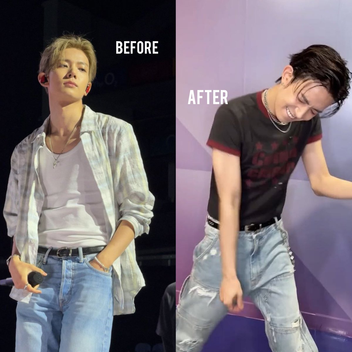 stayengene0708's tweet photo. I'm sure the hate train is waiting for me, but the truth needs to be said!!

I've wanted to say this for a very long time, but back then, I knew no one would agree with me. However, now I have something to support my concerns.

Sunghoon mentioned that he's lost muscle mass after losing over 5 kg. And honestly, considering all the hate he's received, I can't help but worry about how much it might have affected him. Such toxic behavior from people who claim to be true fans, btw.

I wanted to discuss the same for Heeseung.

For the past few months, I've been noticing changes in his appearance, and I've genuinely been concerned about his health. I've even attached pictures to show what I'm talking about. To me, there's a noticeable difference between how he looked before and how he looks now. He genuinely looks underweight.

I know many people will come after me for saying this, but I can't be the only one who's noticed these changes.

Sure, he still has muscles, but he appears to have lost some muscle mass compared to before. I've attached pictures where these changes seem particularly noticeable.

And before anyone twists my words, I'm not criticizing his appearance. I'm genuinely worried about his well-being.

I'm honestly so worried about all seven of them. They've mentioned struggling to find time to work out, and have spoken about losing weight.

And to all those toxic OTSICKS and EVERS, where does your concern for your idols go when their well-being is being discussed?

When it comes to their health, you suddenly go silent, but the moment something fits your narrative, you're the first ones to jump into the conversation!!

You claim to care about them, but where is that same energy when it comes to their health, happiness, and well-being?!

Being a fan shouldn't just mean supporting whatever fits your narrative. It should also mean caring about the artists as human beings.

ALL SEVEN OF THEM DESERVE TO BE HEALTHY, HAPPY, AND TREATED WITH CARE AND RESPECT.