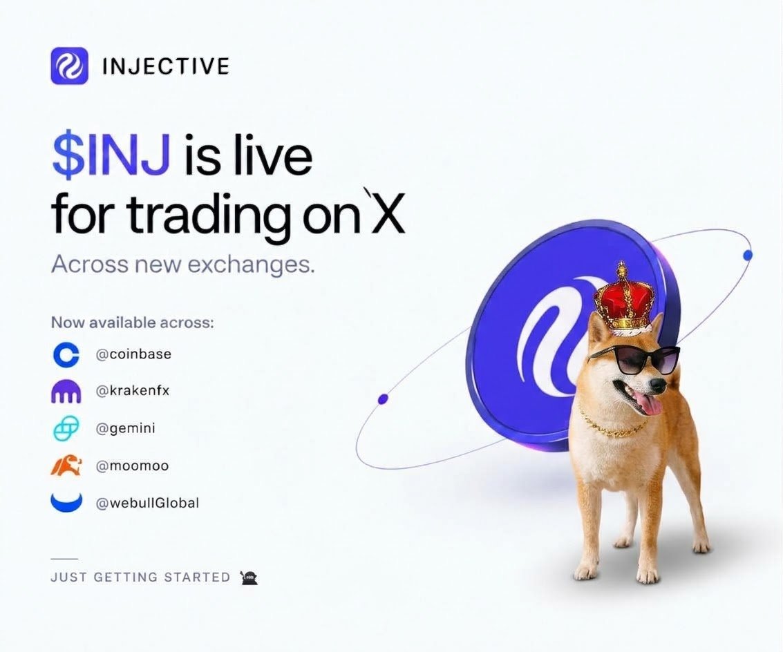 injectiveinu's tweet photo. $INJ is now live for trading on X across multiple new exchanges, expanding its reach and making it accessible to even more traders. https://t.co/VtTz0yJqP7