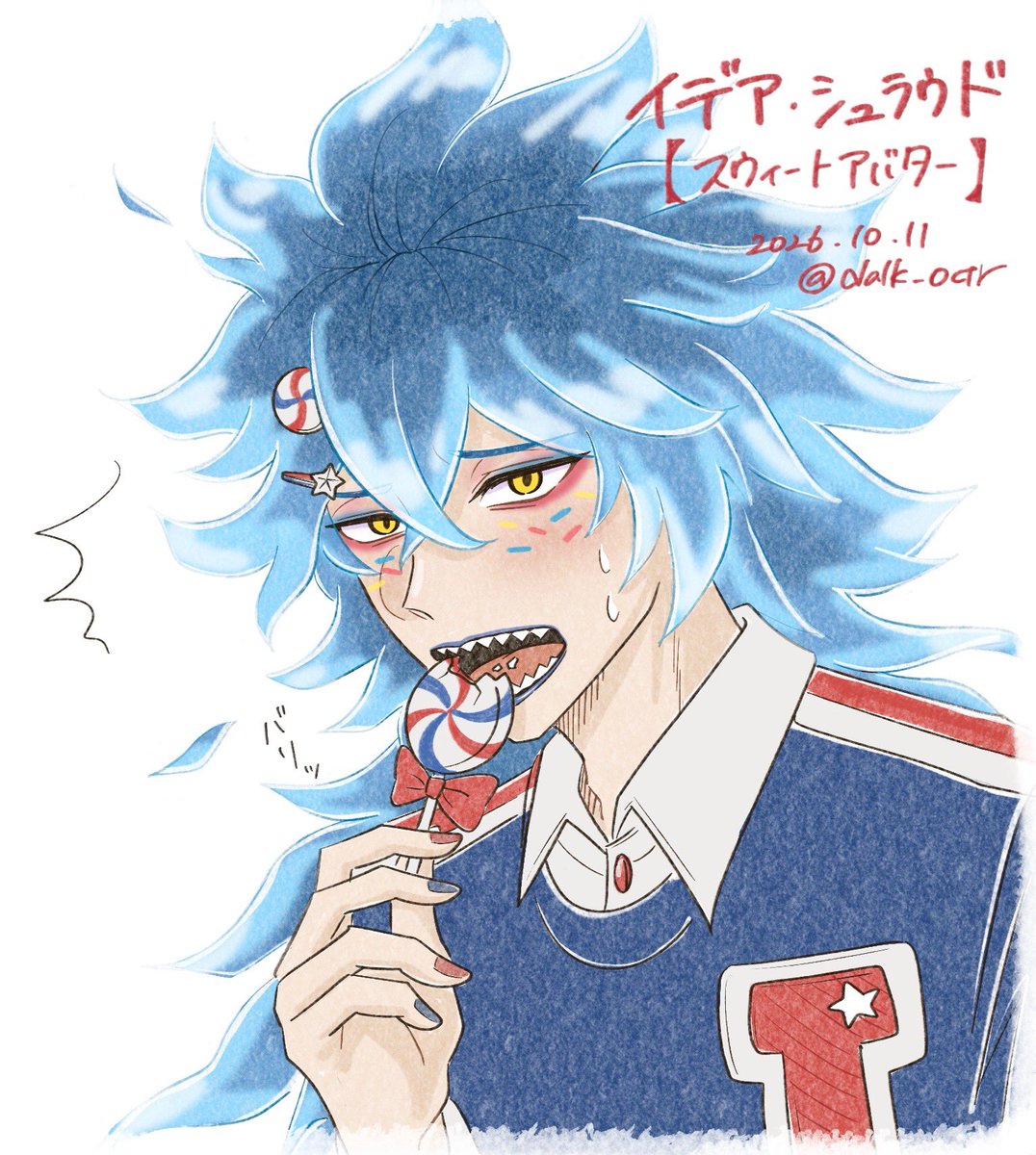 dalk_octr's tweet photo. 今夜のツイステお絵描き部は、シュガラ衣装の3人🍭

初シュラウド描きました...シュラウドいいな...拙者、今後たくさん描いていく所存...😌 https://t.co/Q5EEle5p0r