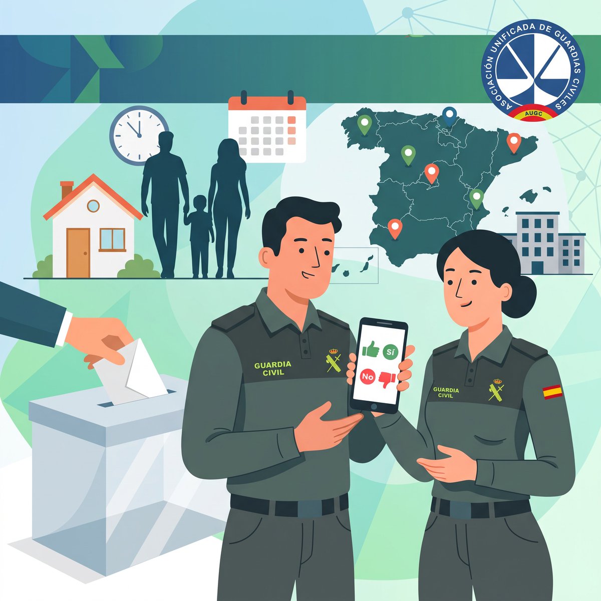 AUGC_Comunica's tweet photo. ¿Estás satisfecho con tu destino? ¿Lo recomendarías a un compañero ante la próxima convocatoria de vacantes? 

🗳️ Tu opinión es clave para conocer la realidad de las unidades, la conciliación y las condiciones reales antes de pedir plaza 

📊 Vota y participa de forma anónima 

👇 https://t.co/EjLQ7GHvmr 

#GuardiaCivil #AUGC #Vacantes #Destinos #Conciliación