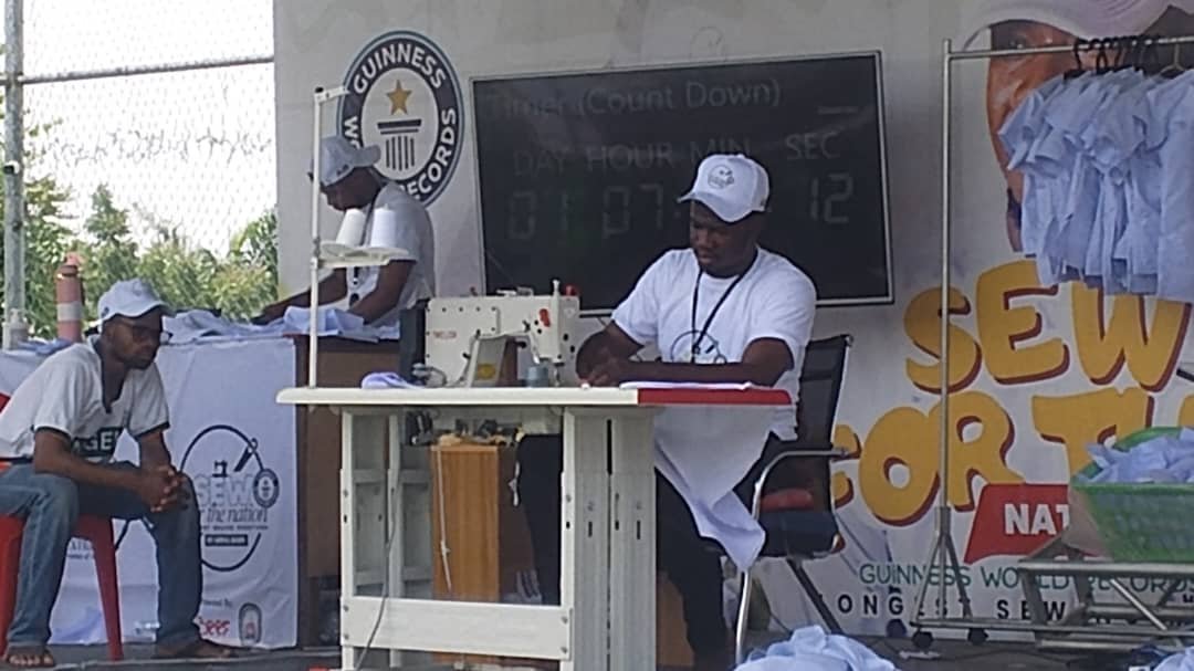 NTANewsNow's tweet photo. KANO TAILOR SEEKS GUINNESS WORLD RECORD FOR NON-STOP SEWING 

A Kano-based tailor, Abdulkadir Hassanul Basari, is attempting to set up a new Guinness World Record for non-stop sewing.

Basari began the challenge on Wednesday and is expected to conclude it on Monday night.

The r statement indicates that the attempt is taking place at the sports complex of Maryam Abacha American University of Nigeria in Kano, with the aim of breaking the existing record.