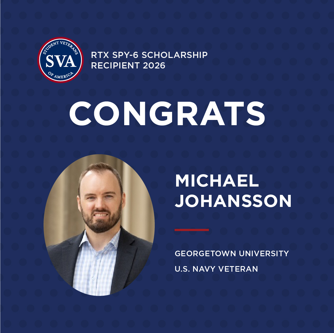 studentvets's tweet photo. Congrats to Michael Johansson, a 2026 RTX SPY-6 Scholarship recipient!  The Navy veteran is pursuing a Master's in AI Management at Georgetown.

Thank you @RTX_News.

#WeAreSVA #StudentVeterans #scholarship https://t.co/pPXv5uw9n1