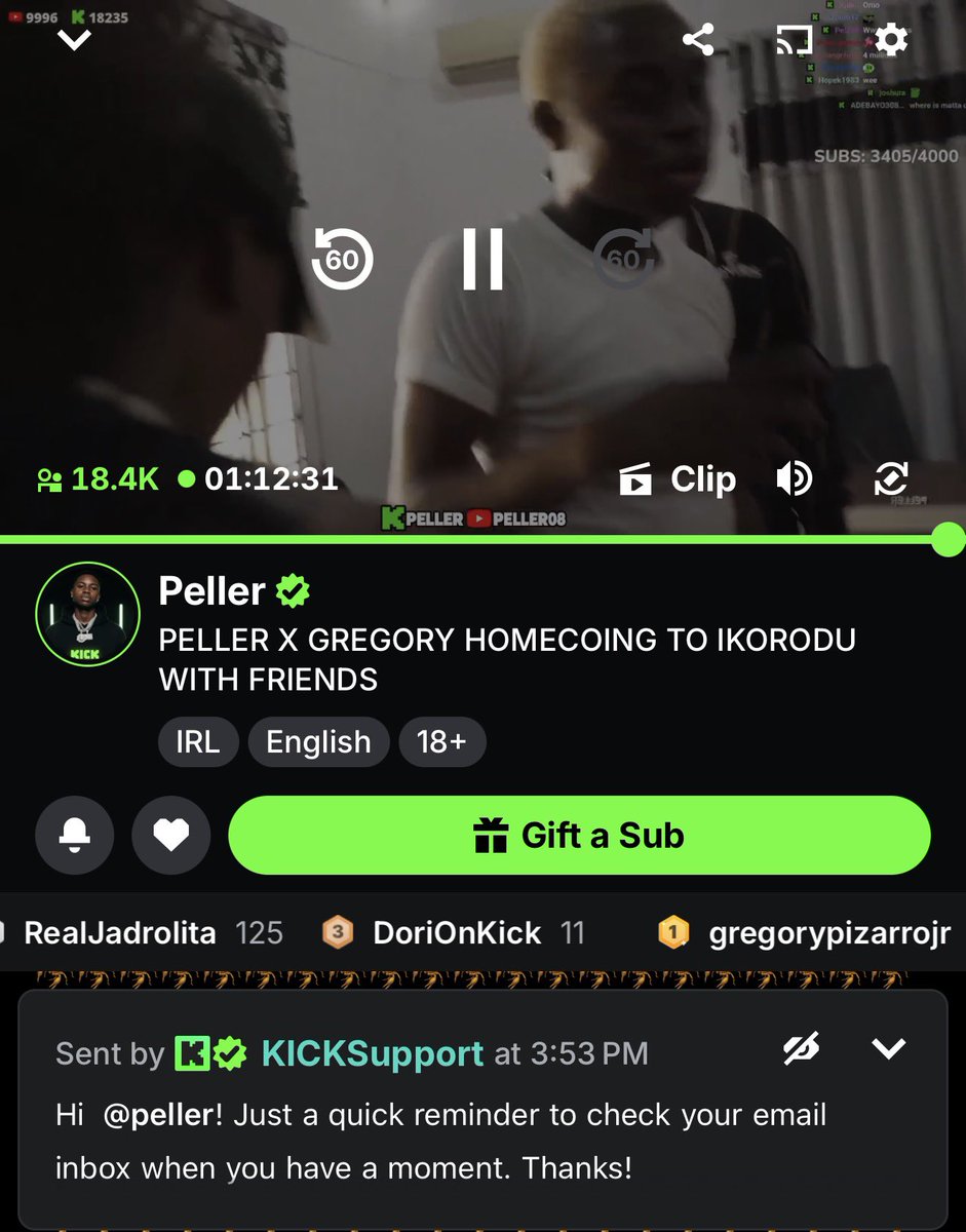 Classicmedia247's tweet photo. Kick Support confirmed that Peller is a big name after telling him to check his email. 😂 https://t.co/sA1Ya3mZYJ