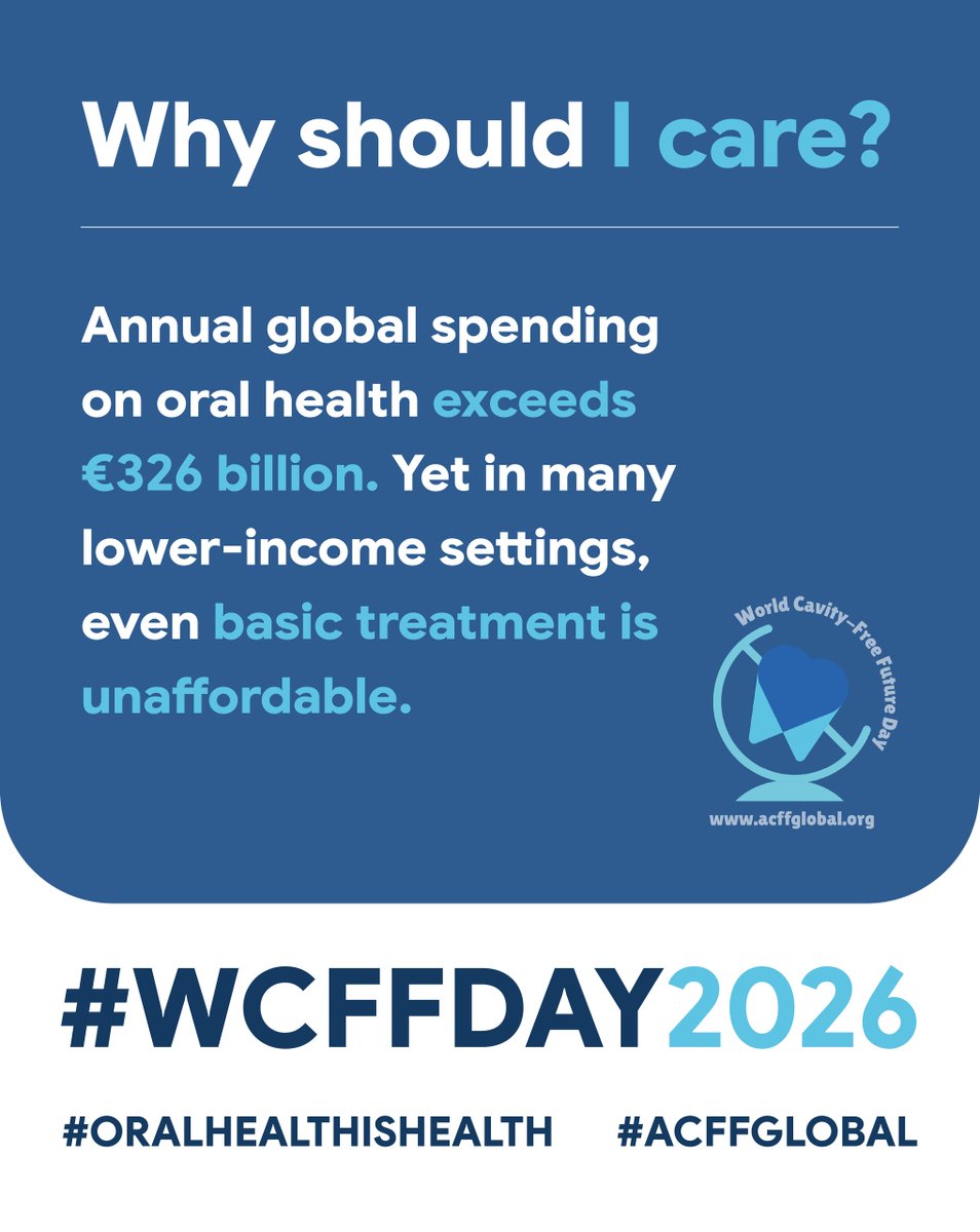 MayTadSDG3's tweet photo. €326 billion is spent globally on oral health, yet many go without basic care. The gap is unacceptable.

Maytad Oral &amp; Mental Health Initiative is calling for change this #WCFFDay2026. It’s time to care. 🌍🦷
#OralHealthIsHealth #ACFFGlobal @fdiworlddental @ https://t.co/1etcXc4Z9B