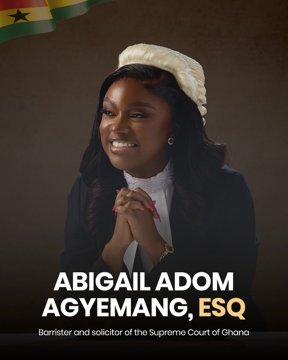 lawyerabii's tweet photo. Thank you Jesus!

Abigail Adom Agyemang ESQ❤️
Barrister and Solicitor of the Supreme Court of Ghana https://t.co/RPpXC7IyZ3