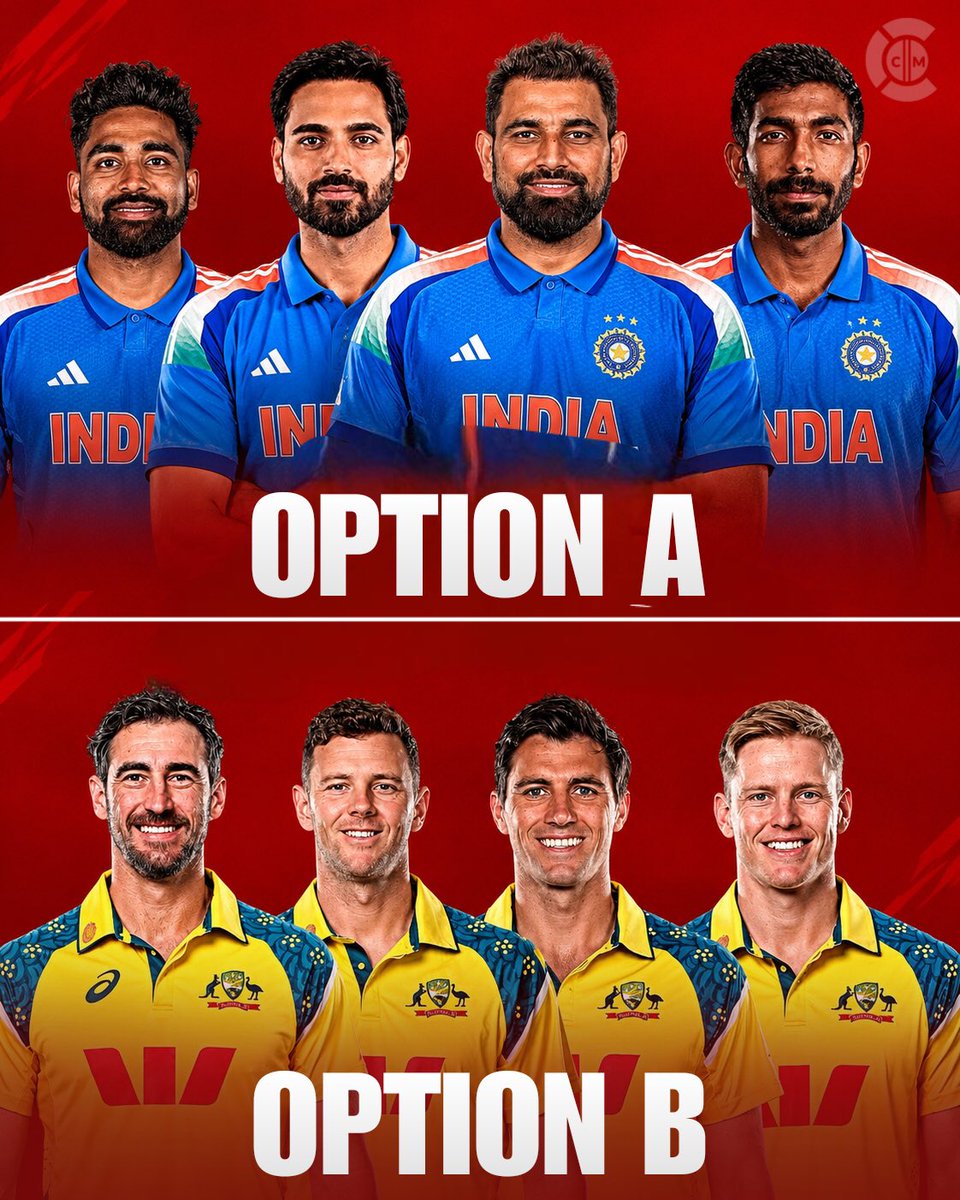 cricketmoodcom's tweet photo. Which team has the more lethal ODI pace attack? Who would you rather face — India’s quicks or Australia’s speedsters? 🏏💥
.
👇 Drop your pick in the comments!
.
.
.
#TeamIndia #AustraliaCricket #INDvsAUS #cricketmoodofficial https://t.co/BJWClKsxm1