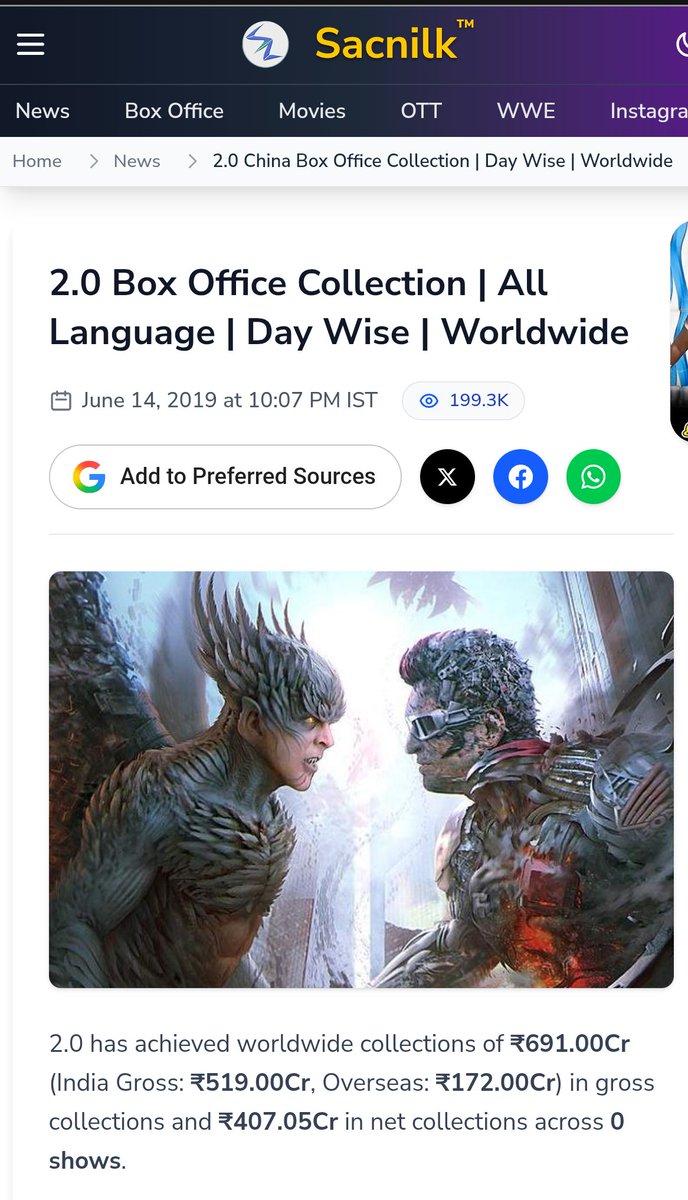 Arjuamar1's tweet photo. @Its_CineHub 2.0 =  691cr (actual 750+cr)
Shame on you.. https://t.co/Xrc6XQtUaW