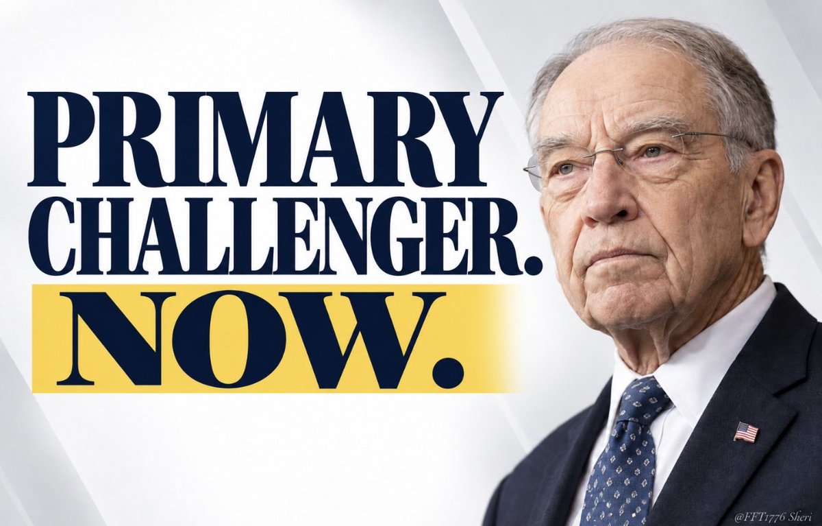 FFT1776's tweet photo. THIS IS CRAZY.

Chuck Grassley is 93. His paperwork is on file to run in 2028.

If he runs and wins, he would be 101 by the end of that term … ENOUGH!

🚨Congress won’t impose term limits on itself … So voters need to impose them at the ballot box.

Grassley needs a serious MAGA Republican primary challenger.

Someone willing to take on this ancient incumbent instead of waiting another six years for permission.

Public office belongs to the PEOPLE. 

End these LIFETIME establishment seats!